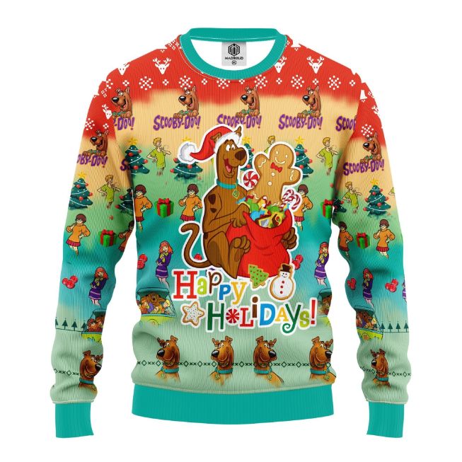 Happy Holiday Scooby Doo Cartoon Merry Xmas Ugly Christmas Sweater