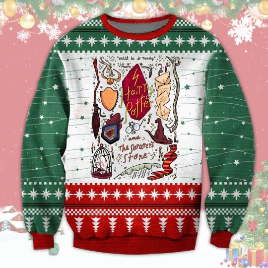 Harry Potter And The Philosopher’s Stone Christmas Gift Ugly Xmas Wool Knitted Sweater