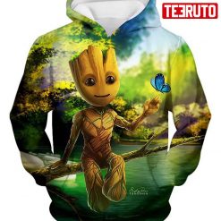 Hero Young Sapling Groot I Am Groot Hd 3d Aop Hoodie