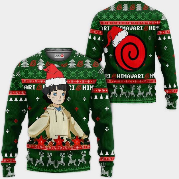 Himawari Uzumaki Brt Anime Xmas Ugly Christmas Knitted Sweater