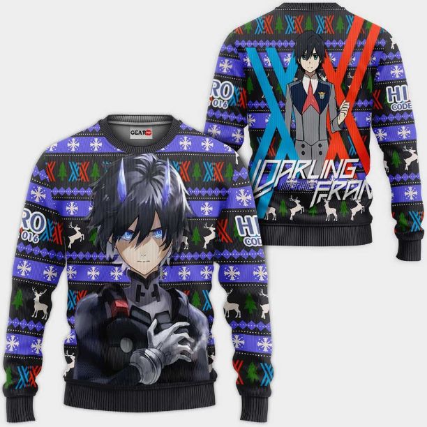 Hiro Code 016 Anime Darling In The Franxx Xmas Ugly Christmas Knitted Sweater