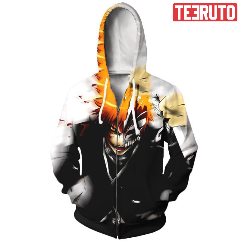 Hollow Ichigo - Full Hollow Transform Bleach Anime Hd 3d Aop Hoodie - Teeruto