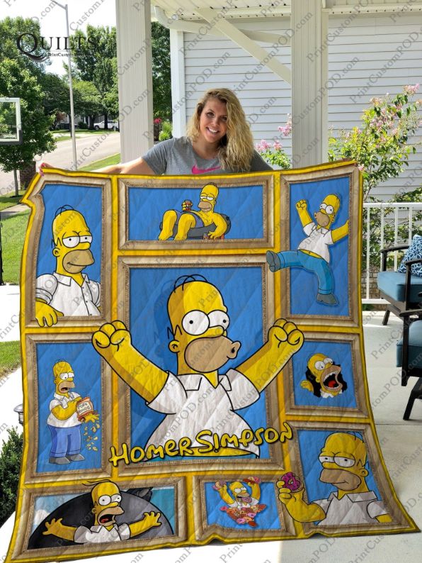 Homer Simpson Funny Quilt Blanket Teeruto