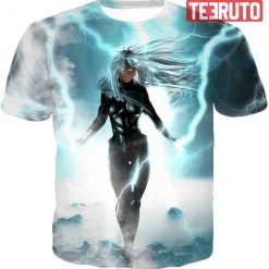 Hot White Haired Animated Storm White Superhero Tee 3D AOP T-Shirt