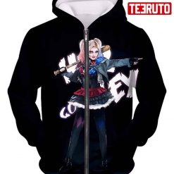 Hottest Dc Villain Harley Quinn Promo Hd Black Zip Up 3d Aop Hoodie
