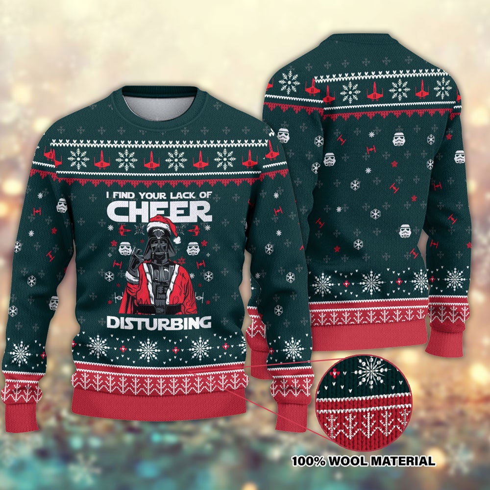 I Find Your Lack Of Cheer Disturbin Sith Darth Vader Christmas Ugly Sweater