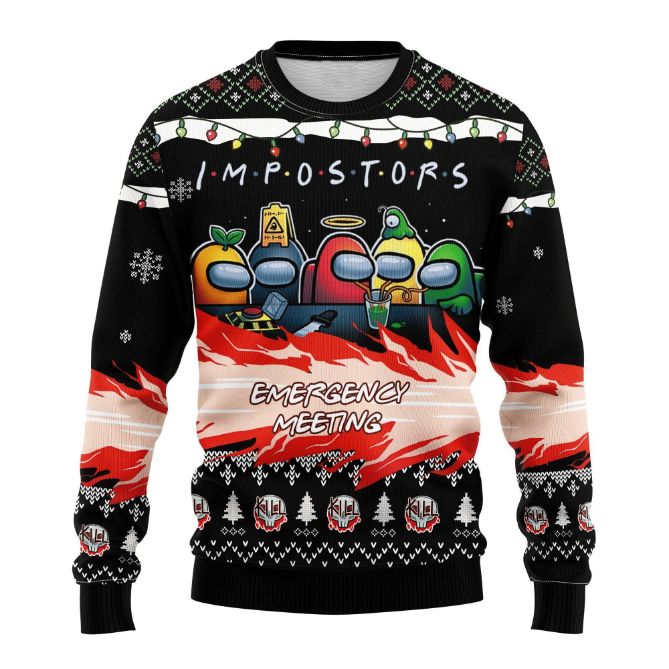 Impostors Among Us Xmas Ugly Wool Knitted Sweater
