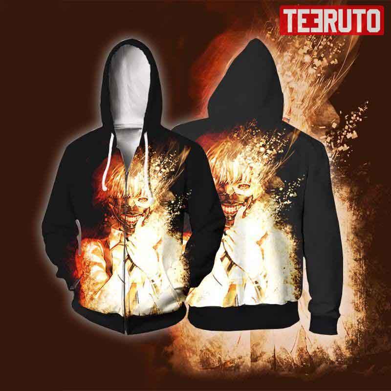 Inferno Ken Kaneki – Tokyo Ghoul Anime Zip Up Jacket Hoodie