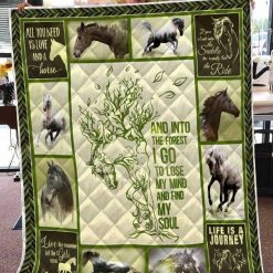 Into The Forest I Go To Lose My Mind And Find My Soul Horse Quilt Blanket
