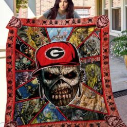 Iron Maiden Ncaa Georgia Bulldogs Combined0 Quilt Blanket