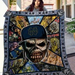 Iron Maiden X Ncaa Notre Dame Fighting Irish Collected  Quilt Blanket