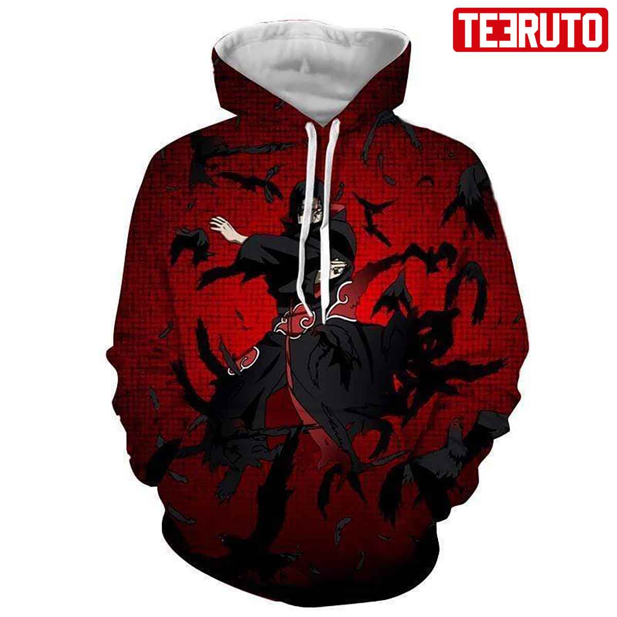 Itachi Magic Jutsu Crow Attack Akatsuki Anime Hd 3d Aop Hoodie Teeruto 6504