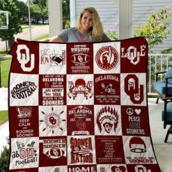 It’s All About Football Ncaa Oklahoma Sooners Love Quilt Blanket