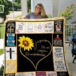 It’s Not Religion It’s A Relationship Jesus Collection Quilt Blanket