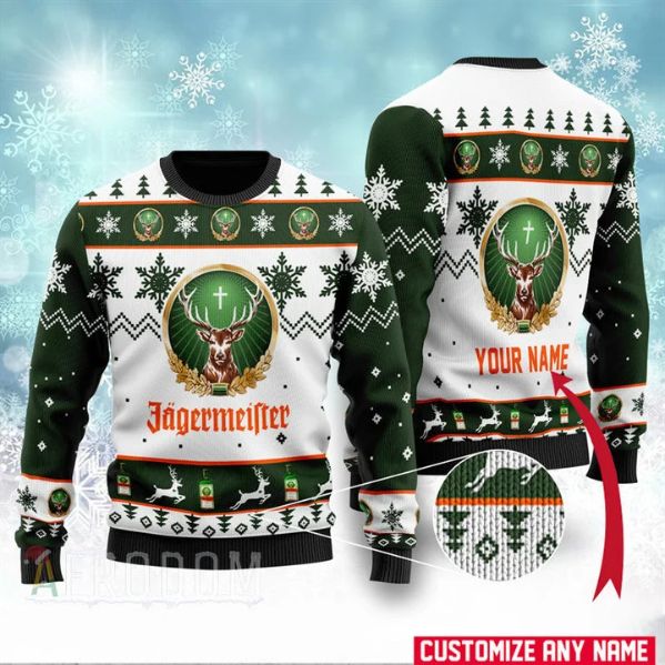 Jagermeister Personalized Xmas Ugly Christmas Sweater