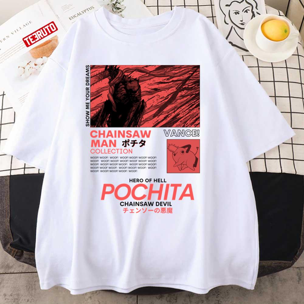 Japanese Pochita Streetwear Style Chainsaw Devil Unisex T-shirt