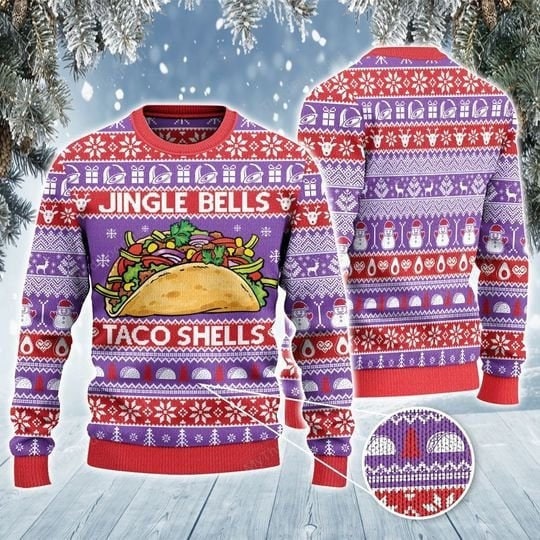 Jingle Bells Taco Shells Ugly Christmas Christmas Occasion Sweater