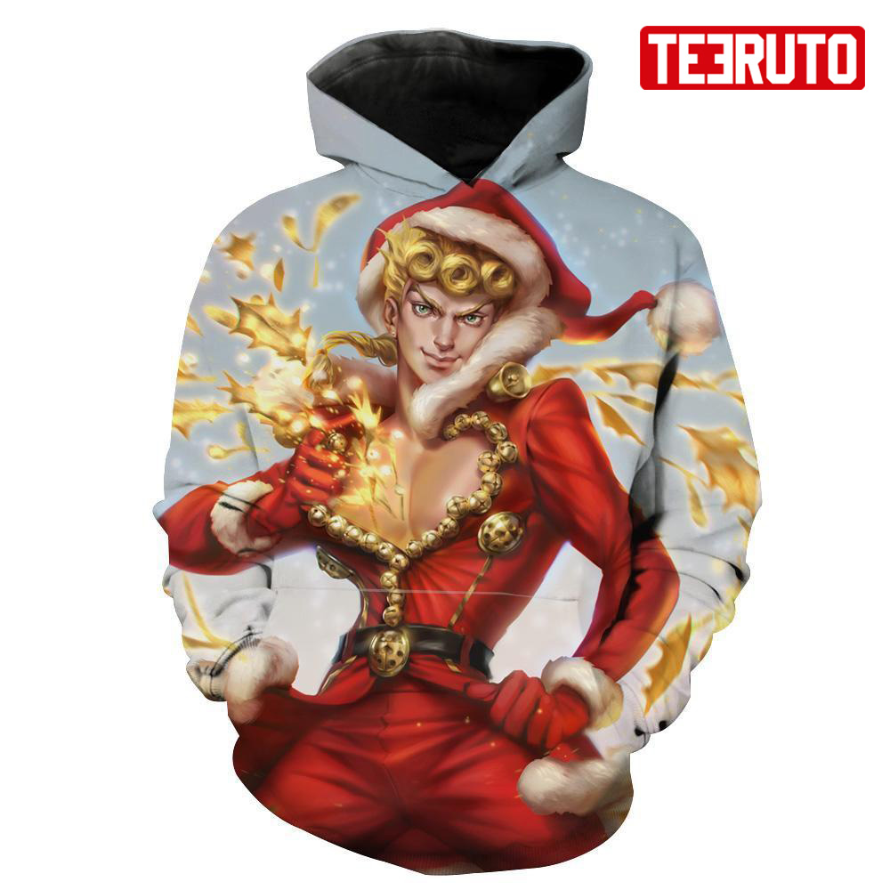 Jojo’s Bizarre Adventure Merry Christmas – Giorno Christmas Hd 3d Aop Hoodie