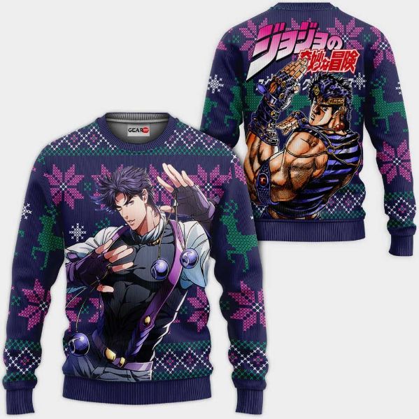 Jonathan Joestar Anime Jjba Xmas Ugly Christmas Knitted Sweater