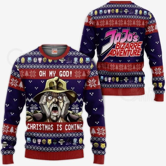 Joseph Joestar Oh My God Jj’s Anime Ugly Christmas Knitted Sweater