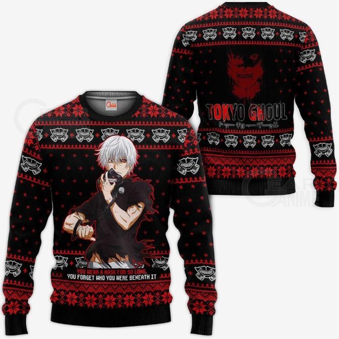 Ken Kaneki Tokyo Ghoul Xmas Idea Ugly Christmas Knitted Sweater