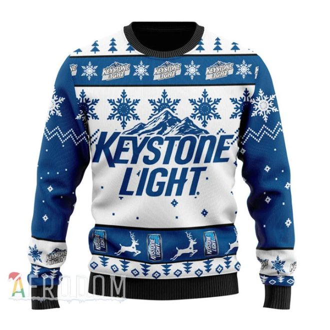 Keystone Light Drink Lover Christmas Ugly Wool Knitted Sweater