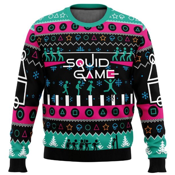 Korean Hot Drama Series Squid Game Christmas Ugly Wool Knitted Sweater