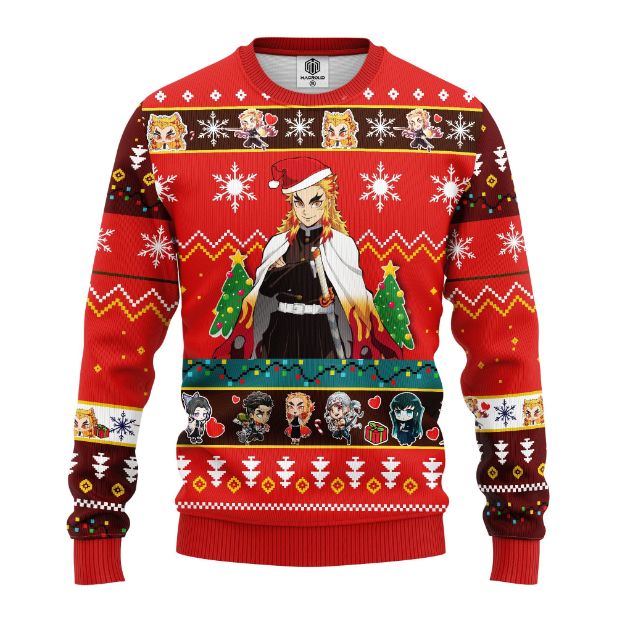 Kyojuro Rengoku Demon Slayer Anime Ugly Christmas Sweater