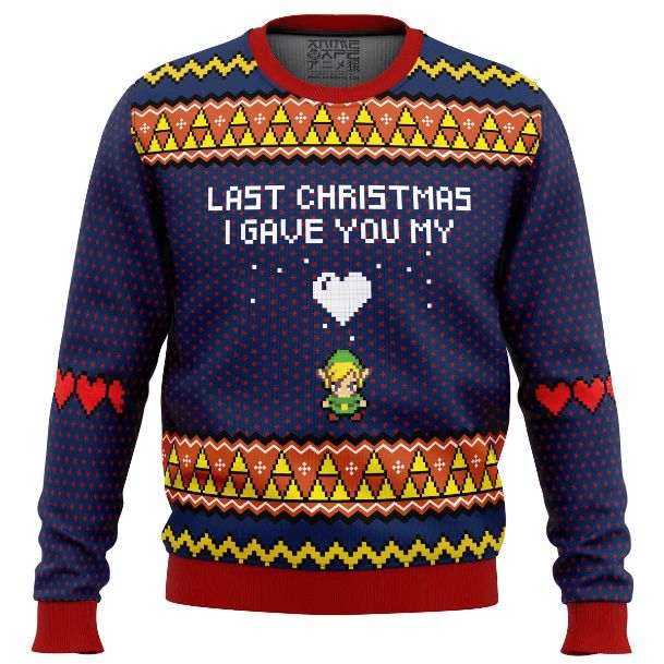 Last Christmas I Gave You My Heart Zelda The Legend Of Zelda Christmas Ugly Wool Knitted Sweater