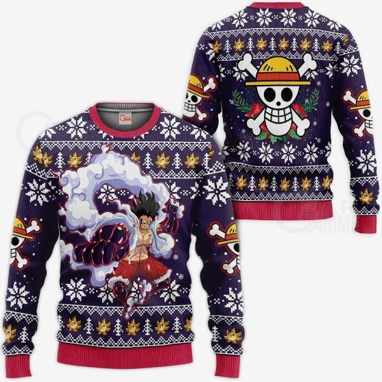 Luffy Gear 4 One Piece Anime Xmas Ugly Christmas Knitted Sweater