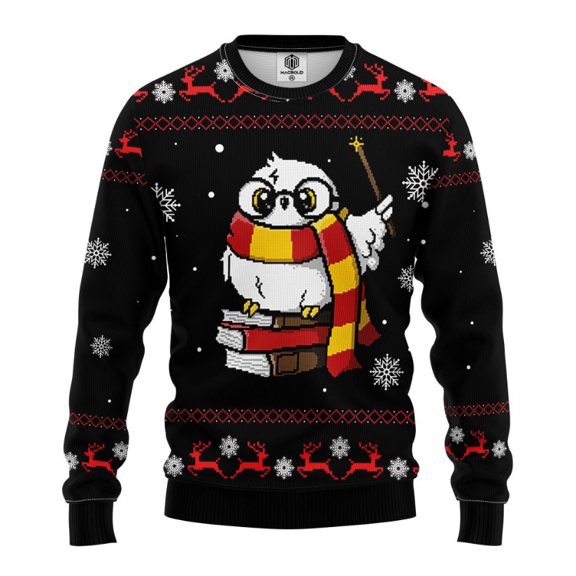 Magic Owl Harry Potter Ugly Xmas Wool Knitted Sweater