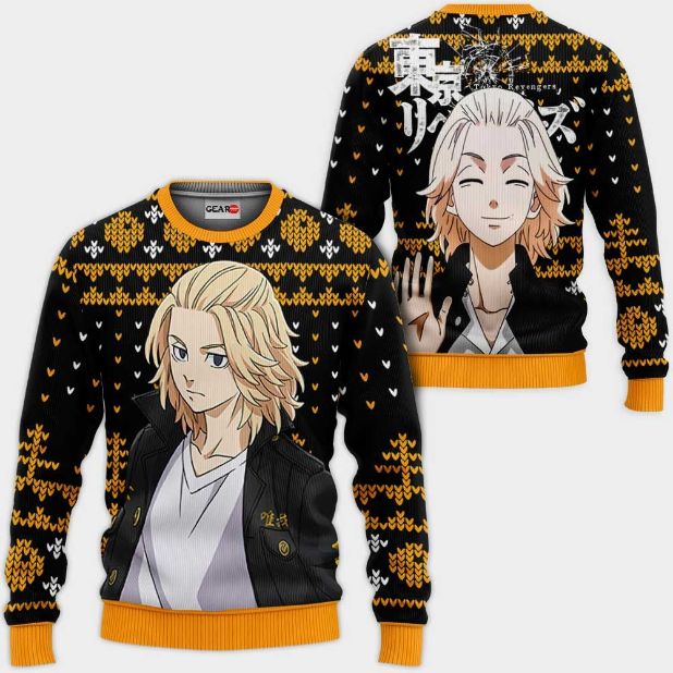 Manjirou Sano Mikey Anime Tokyo Revengers Xmas Ugly Christmas Knitted Sweater