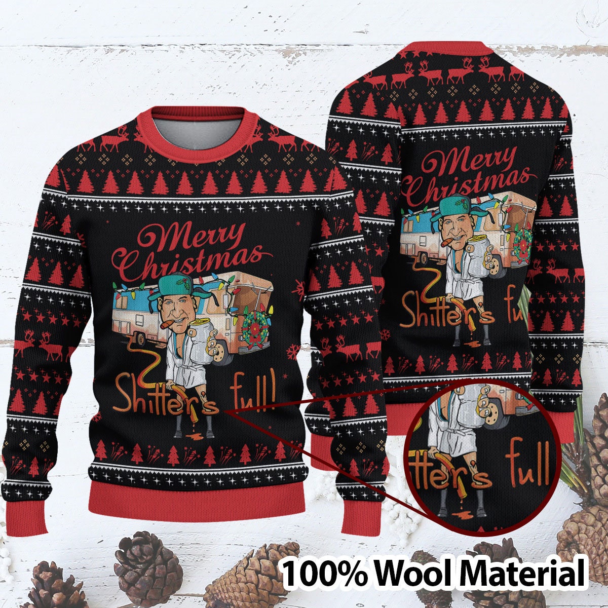 Merry Christmas Shitter’s Full Ugly Christmas Sweater