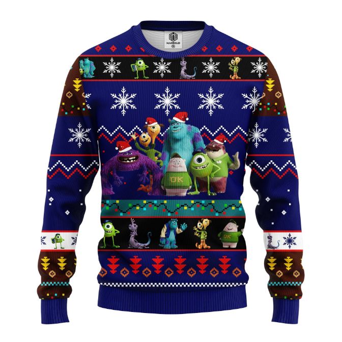 Merry Xmas Monsters University Characters Ugly Christmas Sweater