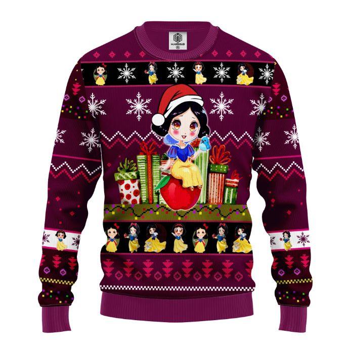 Merry Xmas Snow White Cartoon Ugly Christmas Sweater