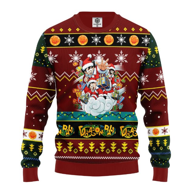 Merry Xmas Ugly Christmas Sweater Anime Dragon Ball Fans Gift