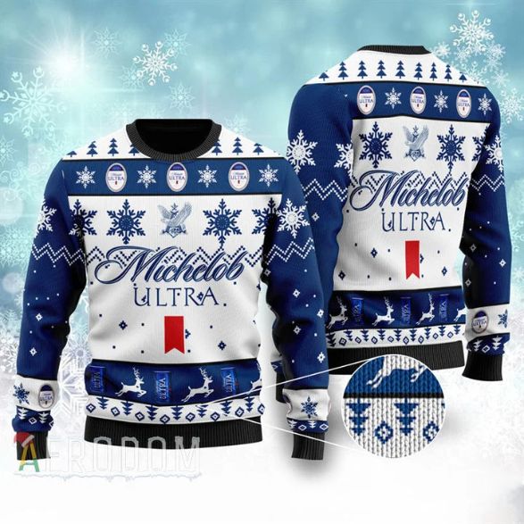 Michelob Ultra Drink Lover Ugly Christmas Wool Knitted Sweater