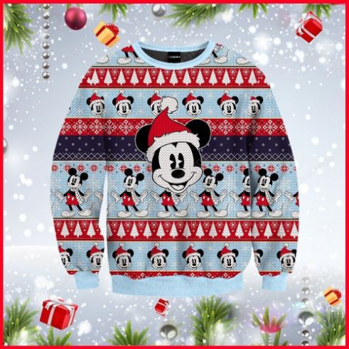 Mickey Mouse Christmas Disney Lover Gift Ugly Christmas Wool Knitted Sweater