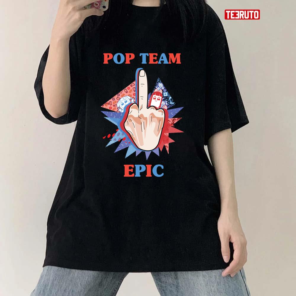 Middle Finger Pop Team Epic Animation Fanart Unisex T-shirt