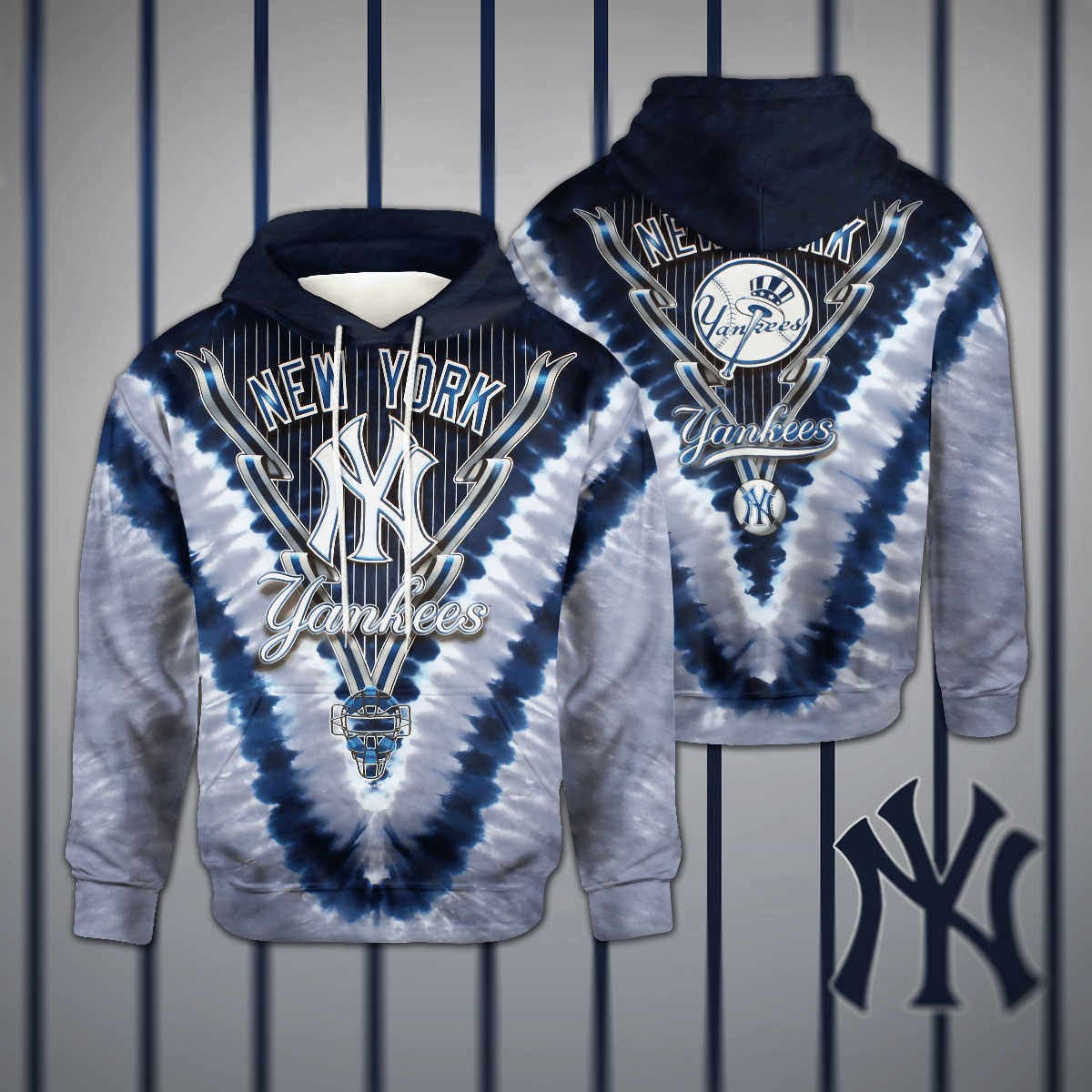 New York Yankees Hoodie 3D All White - Teeruto