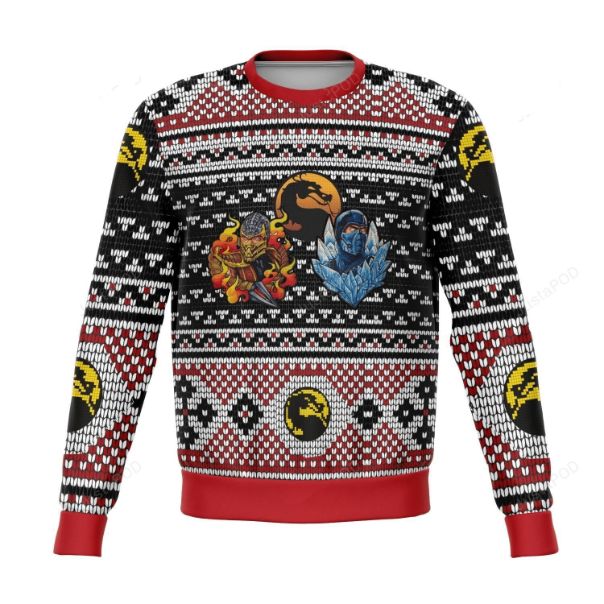Mortal Combat Ninjas Xmas Ugly Wool Knitted Sweater