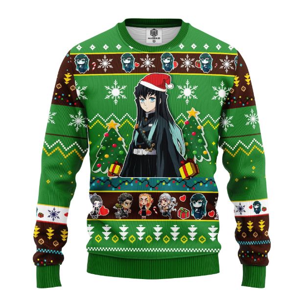 Muichiro Tokito Demon Slayer Anime Ugly Christmas Wool Knitted Sweater