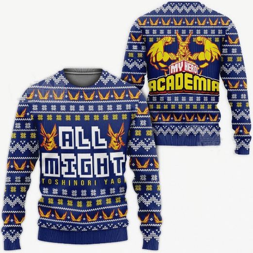My Hero Academia Anime All Might Ugly Wool Knitted Sweater