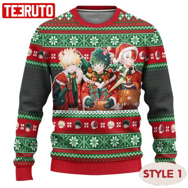 My Hero Academia Anime Christmas Gift Fan Ugly Wool Knitted Sweater Multiple Styles