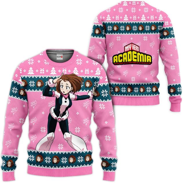 My Hero Academia Ochako Uraraka Anime Ugly Christmas Knitted Sweater