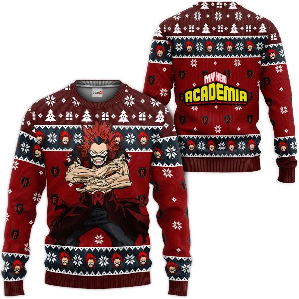My Hero Academia Red Riot Anime Ugly Christmas Knitted Sweater