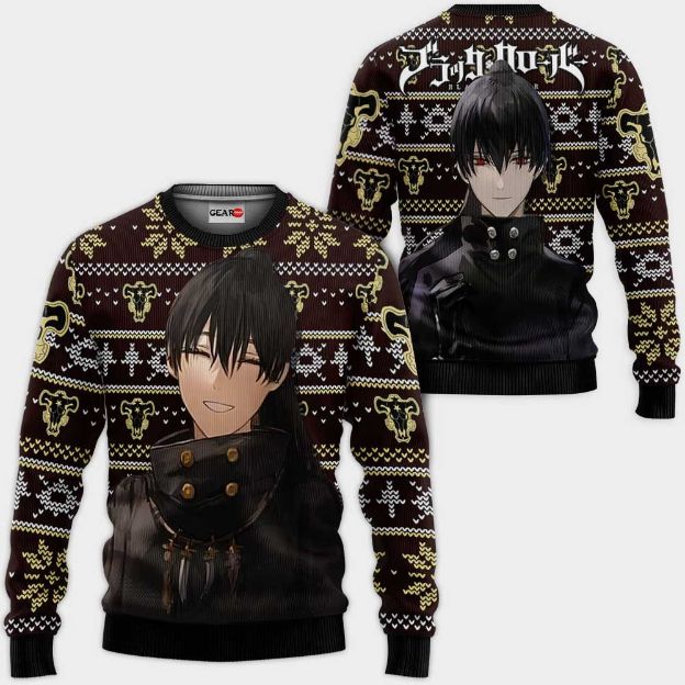 Nacht Faust Anime Black Clover Xmas Ugly Christmas Knitted Sweater