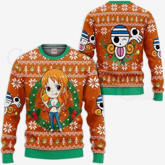 Nami One Piece Anime Xmas Ugly Christmas Knitted Sweater
