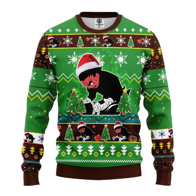 Naruto Anime Gifts, Santa Rock Lee Xmas Ugly Christmas Sweater