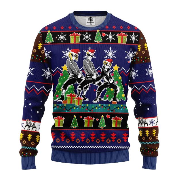 Naruto Anime Merry Xmas Gift, Funny Naruto Boruto Minato Ugly Christmas Sweater